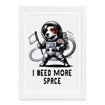 Jack Russell Terrier Astronaut - Framed poster (27 × 37 cm) - white - Front
