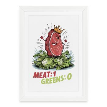 Viande 1, Légumes verts 0 - Affiche encadrée (27 × 37 cm) - blanc - Devant