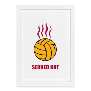 Servi chaud - Affiche encadrée (27 × 37 cm) - blanc - Devant