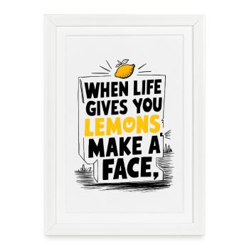 Faites un visage - Affiche encadrée (27 × 37 cm) - blanc - Devant
