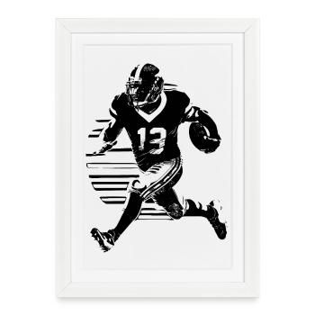 Footballeur américain - Affiche encadrée (27 × 37 cm) - blanc - Devant