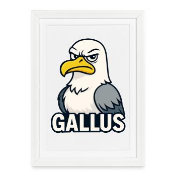 Illustration de mascotte d’aigle audacieux - Affiche encadrée (27 × 37 cm) - blanc - Devant