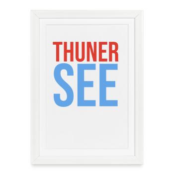 Thunersee Souvenir T-Shirt - Gerahmtes Poster (27 × 37 cm) - Weiß - Vorne
