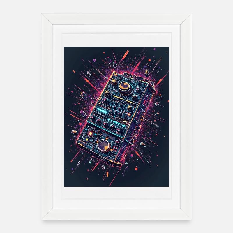 Digital DJ Controller Explosion - Framed poster (27 × 37 cm) - white