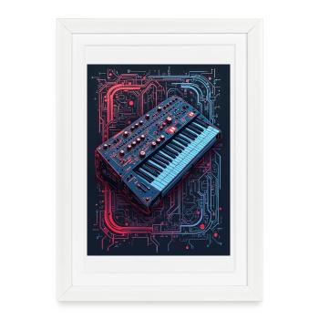 Conception futuriste d’un synthétiseur - Affiche encadrée (27 × 37 cm) - blanc - Devant