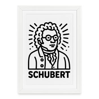 Franz Schubert - Affiche encadrée (27 × 37 cm) - blanc - Devant