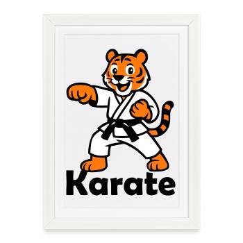 Karaté Tigre - Affiche encadrée (27 × 37 cm) - blanc - Devant