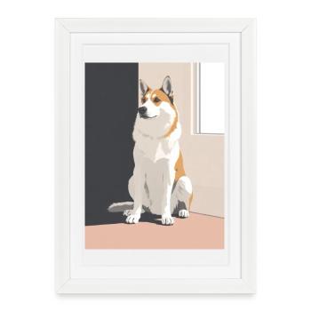 Pretty husky in the shade - Framed poster (27 × 37 cm) - white - Front