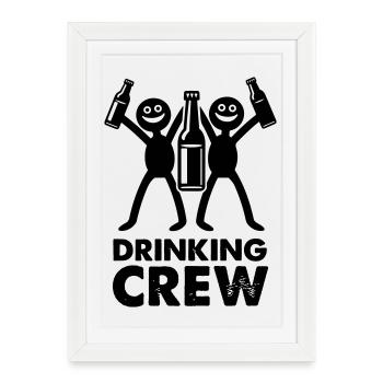 Drinking Crew - Framed poster (27 × 37 cm) - white - Front