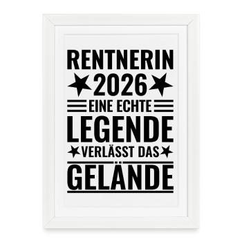 Retraité 2026 Une légende quitte le site - Affiche encadrée (27 × 37 cm) - blanc - Devant