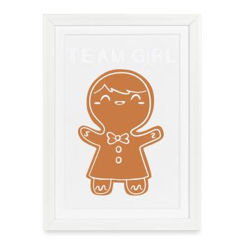 Grossesse Naissance Pain d’épices Noël - Affiche encadrée (27 × 37 cm) - blanc - Devant