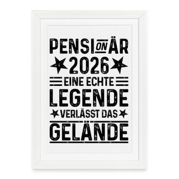 Retraité 2026 : Une légende quitte le site - Affiche encadrée (27 × 37 cm) - blanc - Devant
