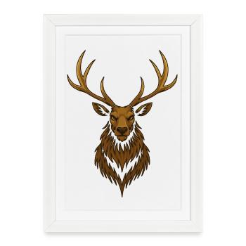 BULL ELK | MAJESTIC FOREST GUARDIAN - Framed poster (27 × 37 cm) - white - Front