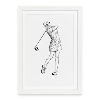 Golfeur - Affiche encadrée (27 × 37 cm) - blanc - Devant