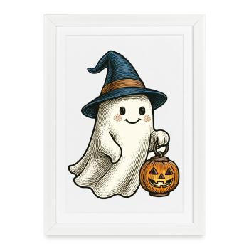 Cute Halloween Ghost for Kids - Framed poster (27 × 37 cm) - white - Front