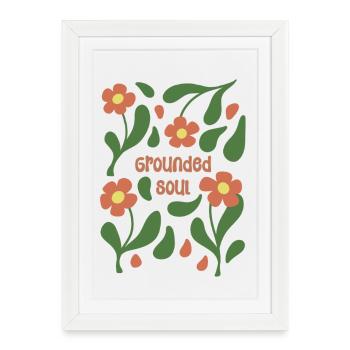 Grounded Soul Floral Pattern - Framed poster (27 × 37 cm) - white - Front