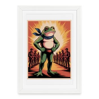 Portland Resistance Frog - T-Shirt Manifestations USA - Affiche encadrée (27 × 37 cm) - blanc - Devant