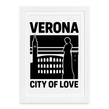 Vérone - Affiche encadrée (27 × 37 cm) - blanc - Devant