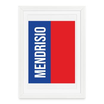 Mendrisio Bleu Rouge Vertical - Affiche encadrée (27 × 37 cm) - blanc - Devant