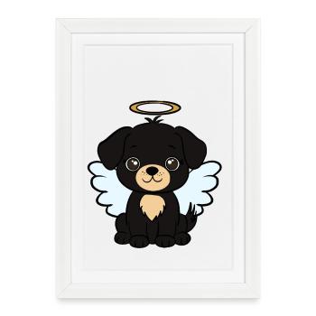 Chien - Affiche encadrée (27 × 37 cm) - blanc - Devant