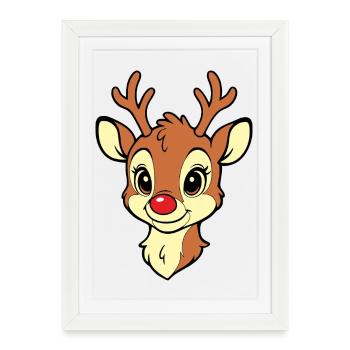 Baby Reindeer Christmas Merry Christmas - Framed poster (27 × 37 cm) - white - Front
