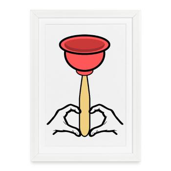 Pömpel Nettoyeur de bec Craftsman - Affiche encadrée (27 × 37 cm) - blanc - Devant