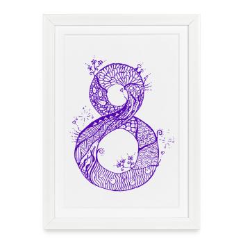 08_Zahl_Zen_lila - Framed poster (27 × 37 cm) - white - Front