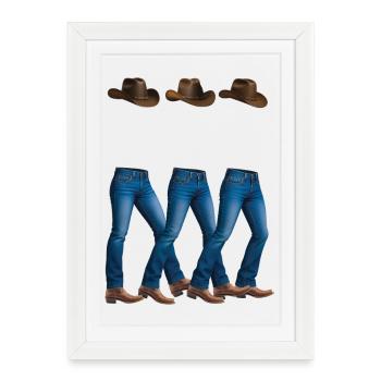 INVISIBLE COWBOY - nice people - Affiche encadrée (27 × 37 cm) - blanc - Devant