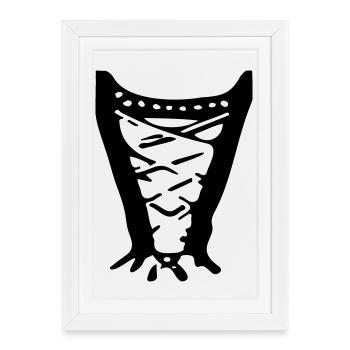 Art de ligne de corsets victoriens – Noble Fashion Design - Affiche encadrée (27 × 37 cm) - blanc - Devant