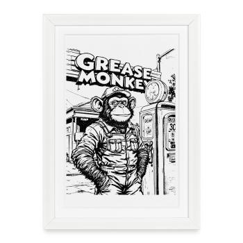 Illustration en ligne GreaseMonkey - Affiche encadrée (27 × 37 cm) - blanc - Devant