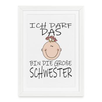 Puis-je être la grande sœur - Affiche encadrée (27 × 37 cm) - blanc - Devant