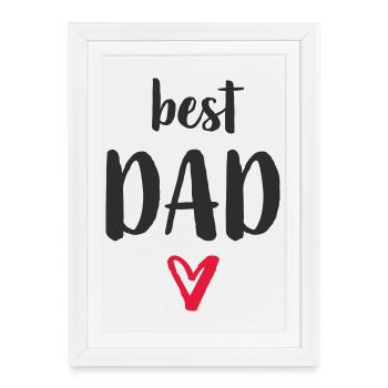 Meilleur cœur de papa - Affiche encadrée (27 × 37 cm) - blanc - Devant