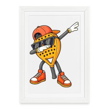Raquette de padel pour les amateurs de padel - Affiche encadrée (27 × 37 cm) - blanc - Devant