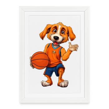 Hooper / Basketball Dog - Framed poster (27 × 37 cm) - white - Front