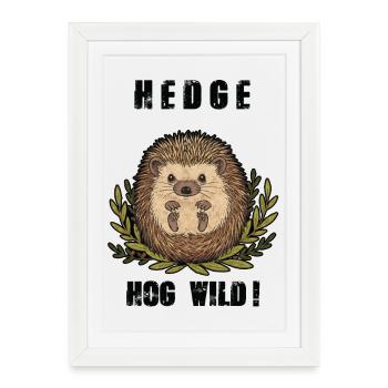 Hedgehog Hedge Hog Wild Cute - Framed poster (27 × 37 cm) - white - Front
