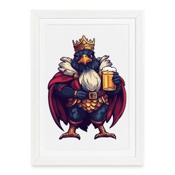 Eagle Beer King - Affiche encadrée (27 × 37 cm) - blanc - Devant