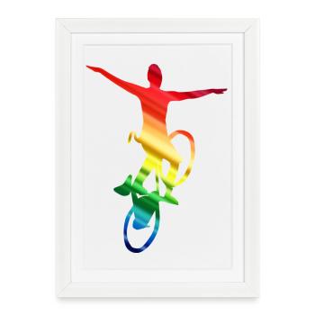 Artistic cycling, artistic cycling, indoor cycling - Framed poster (27 × 37 cm) - white - Front