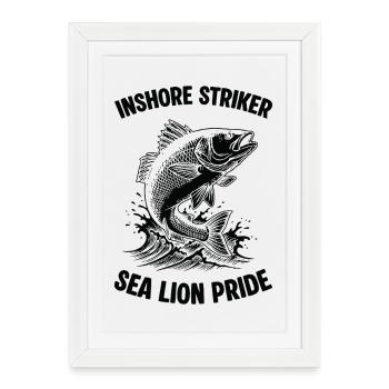 Sea Fishing Sea Bass Sea Lion Pride - Framed poster (27 × 37 cm) - white - Front