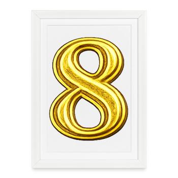 Golden Eight Sign - Framed poster (27 × 37 cm) - white - Front