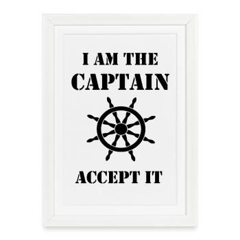 Capitaine-02 - Affiche encadrée (27 × 37 cm) - blanc - Devant