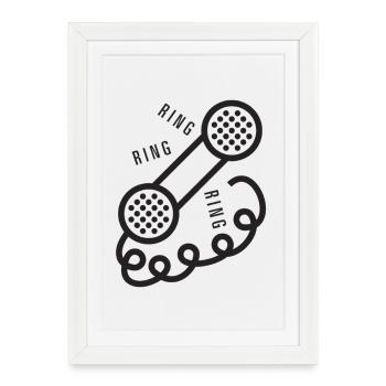 Ring Ring Ring - Framed poster (27 × 37 cm) - white - Front