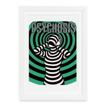 Psyché psychédélique, hypnos, hallucinations - Affiche encadrée (27 × 37 cm) - blanc - Devant