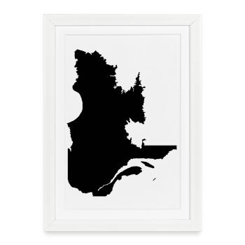 Quebec Map - Framed poster (27 × 37 cm) - white - Front