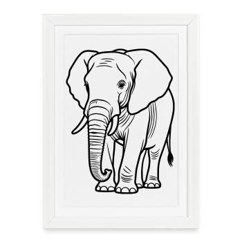 elephant - Framed poster (27 × 37 cm) - white - Front