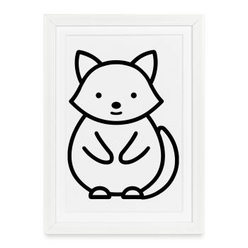 raccoon - Framed poster (27 × 37 cm) - white - Front