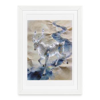 L'Onde Initiale : Fuzhu – Clarté Divine - Affiche encadrée (27 × 37 cm) - blanc - Devant