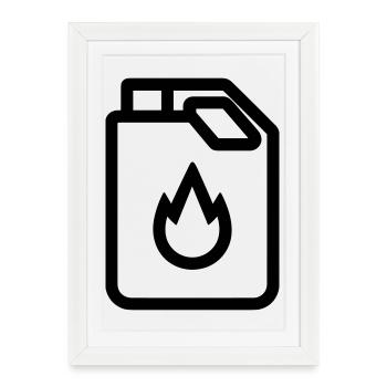 bidon d’essence - Affiche encadrée (27 × 37 cm) - blanc - Devant