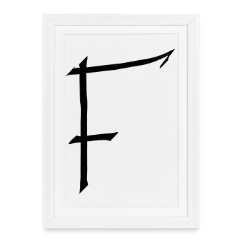 Letter F - Framed poster (27 × 37 cm) - white - Front