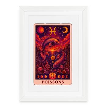 Tarot Poissons - Affiche encadrée (27 × 37 cm) - blanc - Devant