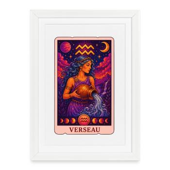Tarot Verseau - Affiche encadrée (27 × 37 cm) - blanc - Devant
